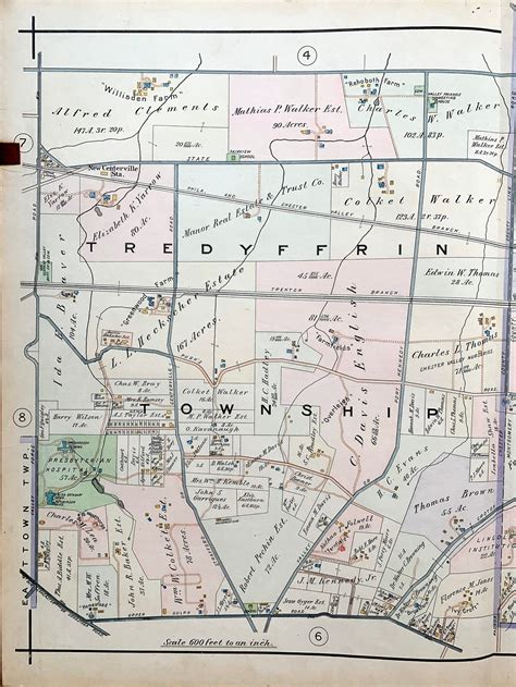 King Of Prussia Map Original 1912 Pennsylvania Main Line Etsy