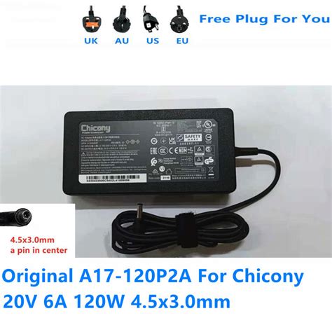 Original Chicony A17 120P2A 20V 6A 120W AC Adapter For MSI Laptop Power