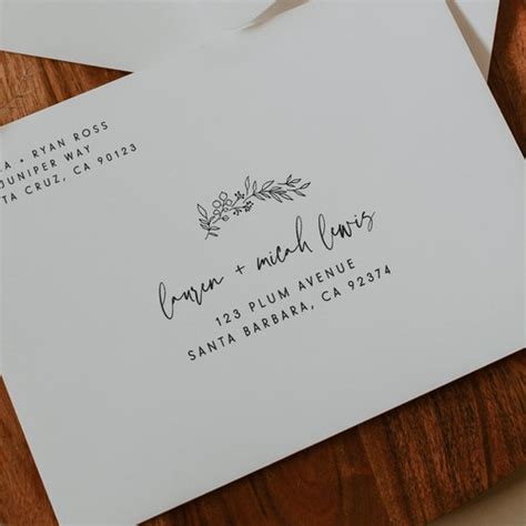 Minimalist Wedding Envelope Address Template Modern Etsy