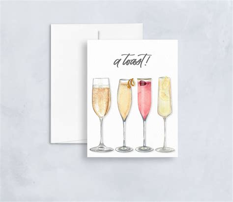 Celebration Card, A Toast Greeting Card, Birthday Card, Congratulations ...