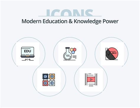 Modern Education And Knowledge Power Line Filled Icon Pack 5 Icon