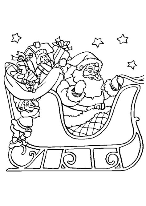 Coloriage Père Noël Et Son Traineau Magique