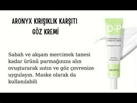 Aronyx Kırışıklık Karşıtı Beyazlatıcı Göz Kremi - YouTube