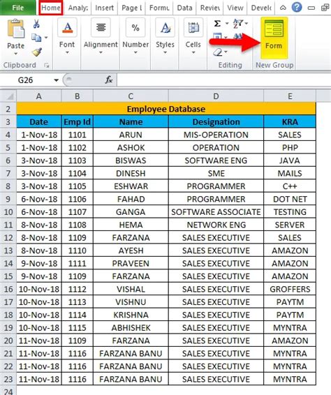 Formulaires Excel Exemples Comment Cr Er Un Formulaire De Saisie De