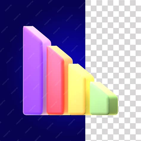 損失棒グラフ 3d アイコン 5 プレミアムpsdファイル