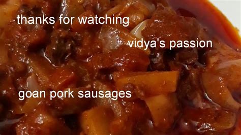 Goan Pork Sausages Simple Recipe From My Kitchenat Vidyas Passion Youtube