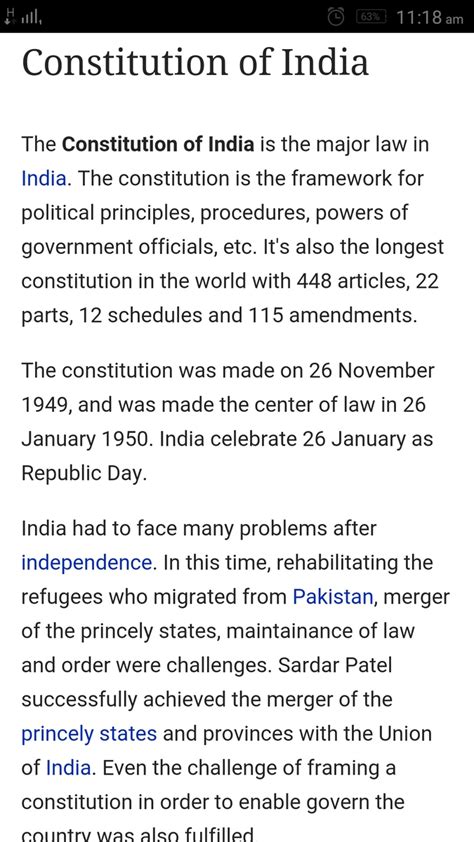 Short Essay On Constitution Of India Brainly In