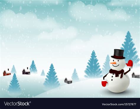 Happy snowman christmas background Royalty Free Vector Image