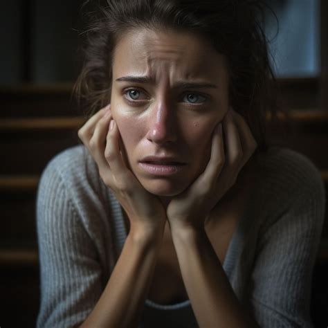 Sad Woman Crying Premium Ai Generated Image