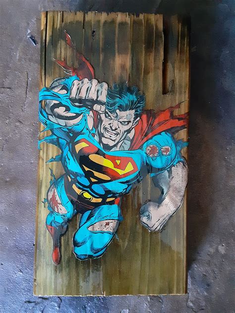 The Death of Superman Wooden Wall Art Hanging Jan 1993 75 - Etsy