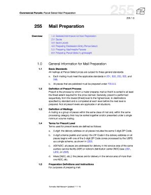 Fillable Online DMM 255 Parcel Select Mail Preparation For USPS