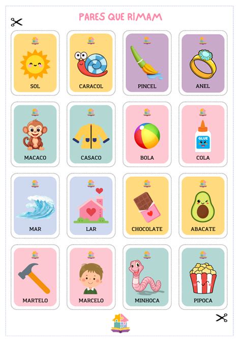 Palavras Que Rimam Com Brincadeira - Pares que rimam: recurso pedagógico para imprimir - Educador