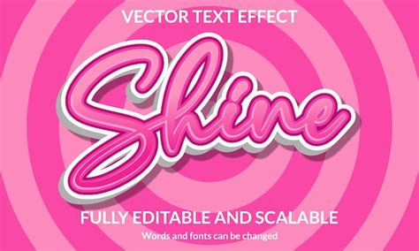 Premium Vector Shine 3d Editable Text Effect Typography Vector Template