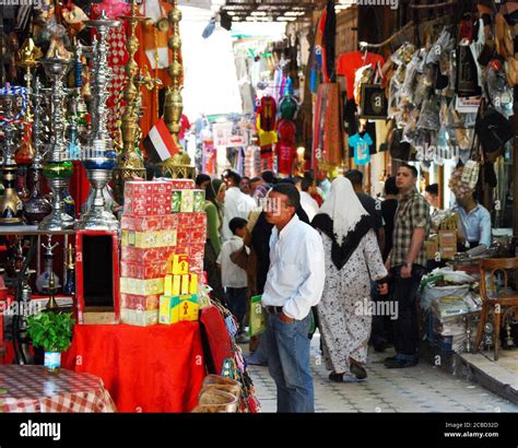 Egyptian People In The Historical Street Market Of Khan Al Khalili In