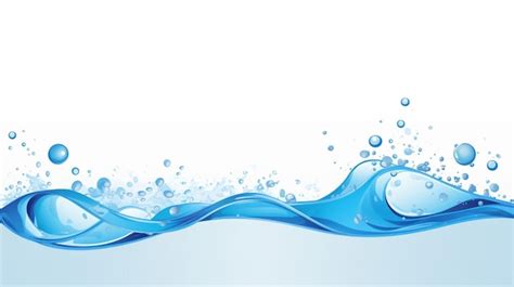 Premium Vector A Blue Wave Of Water With Bubbles In It