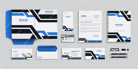 Premium Vector | Simple modern business stationery set template