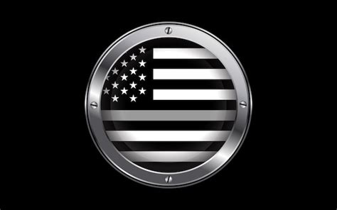 Premium Vector Thin Grey Line Corrections Officers Flag Usa 3d Badge