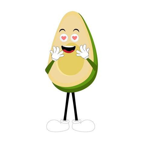 Premium Vector Cartoon Avocados Mascot Characters Hand Drawn Doodle