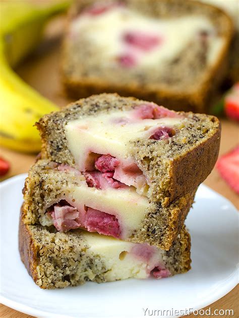 Strawberry Cream Cheese Filled Banana Bread Recipe From Yummiest Food