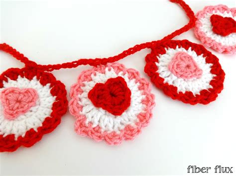 Fiber Flux Free Crochet Pattern Ruffle Heart Garland