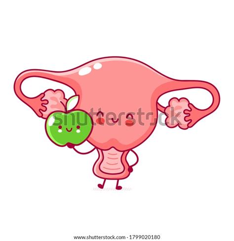 Cute Happy Funny Woman Uterus Organ Stock Vector Royalty Free 1799020180 Shutterstock