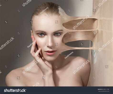 Closeup Portrait Beautiful Woman Nude Makeup Stock Photo Shutterstock
