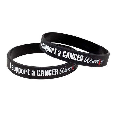 Silicone Wristbands Color Fill Debossed 1/2" I Support A Cancer Warrio