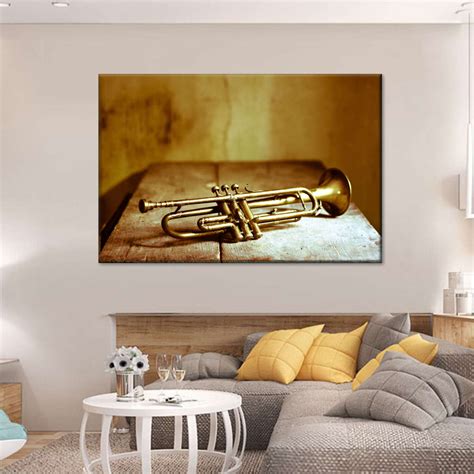 Vintage Golden Trumpet Wall Art | Photography