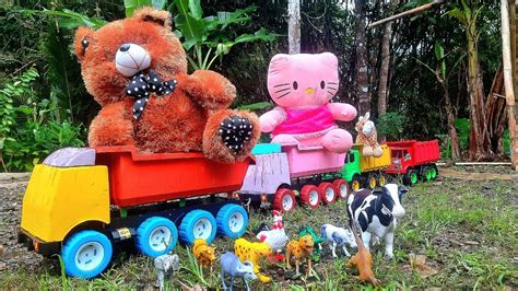 Mobil Truck Tronton Penuh Muatan Mainan Hewan Sapi Moo Gajah Kerbau