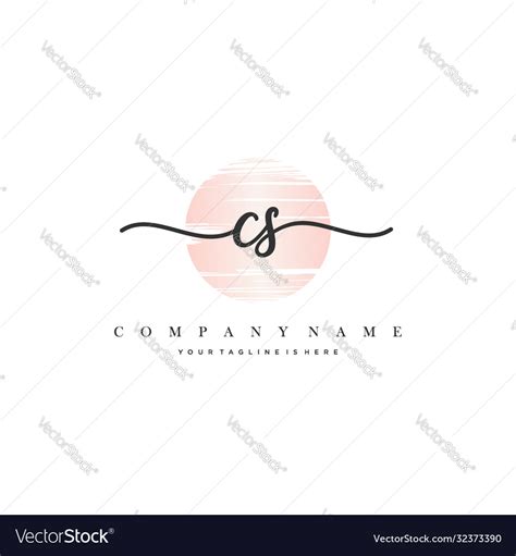 Cs Initial Handwriting Logo Royalty Free Vector Image