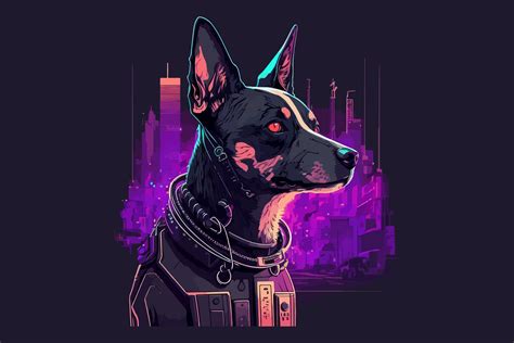 Dog Cyberpunk Vector Illustration Graphic by BreakingDots · Creative ...