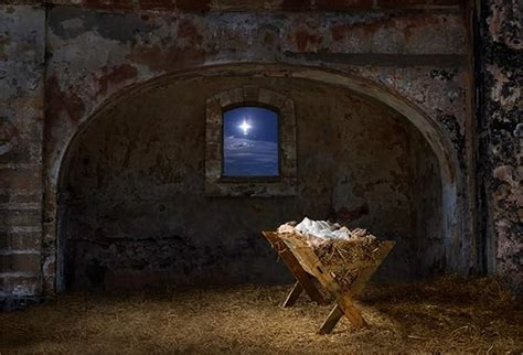 Amazon Rbabyphoto Christmas Manger Backdrop X Ft Rural Old Barn