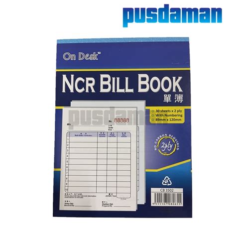 On Desk NCR Bill Book 30 Sheets X 2ply Shopee Malaysia