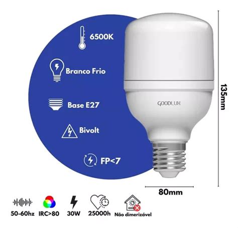 Lampada Led Alta Potência 30w Bivolt Banco Frio 6500k Cor da luz Branco