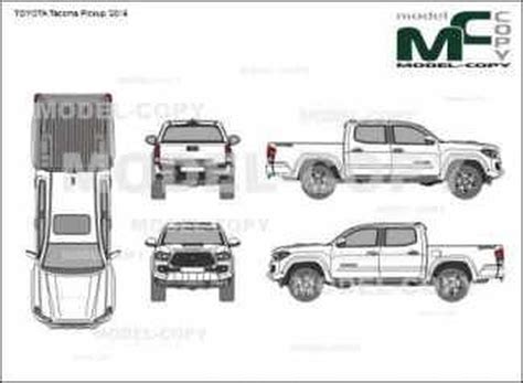 Toyota Tacoma Pickup 2016 2d Drawing Blueprints 67207 Model