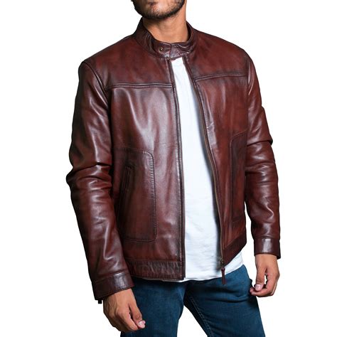 Men S Brown Slim Fit Soft Wax Classic Leather Jacket XtremeJackets