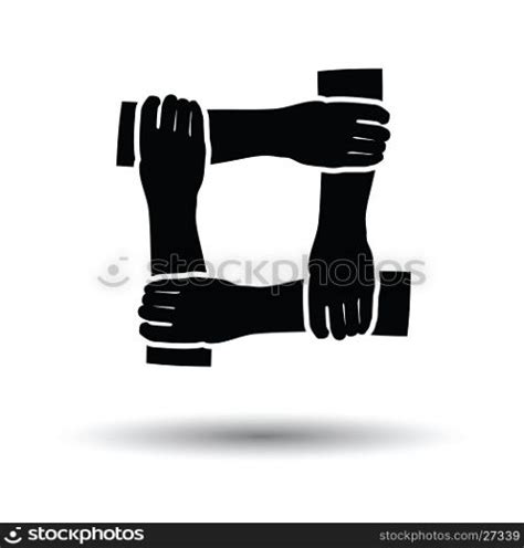 Crossed hands icon. White background with shadow design. Vector illustration. — Stockphotos.com