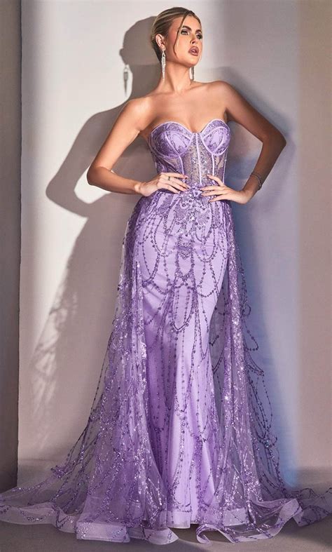 Ladivine Cb095 Strapless Overskirt Evening Gown Couture Candy