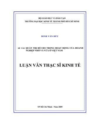 Lu N V N Qu N Tr R I Ro Trong Ho T Ng C A Doanh Nghi P Nh V V A