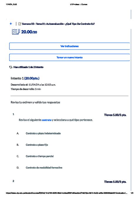 Semana 03 Tema 01 Autoevaluación Qué tipo de contrato es