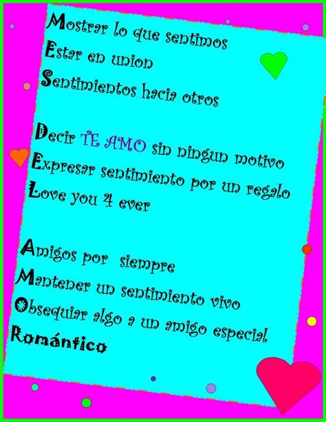 Acrosticos De Amor Y Te Amo