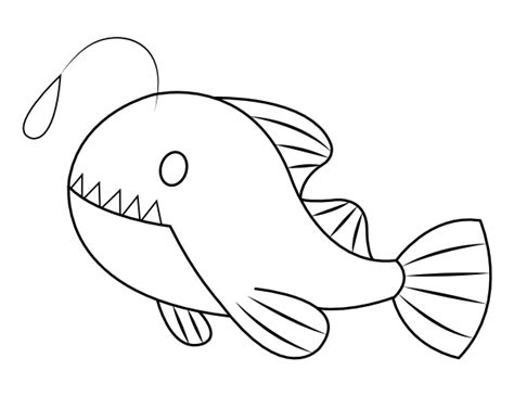 Printable Angler Fish Coloring Page