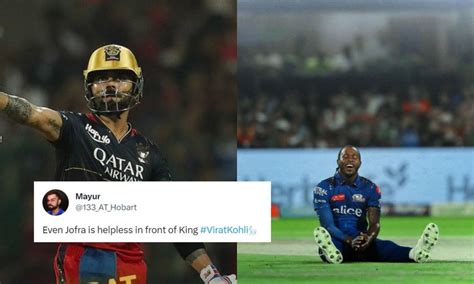 Rcb Vs Mi Fans Hail King Virat Kohli After He Made Jofra Archer Look