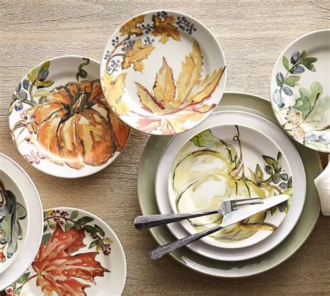 Harvest Pumpkin Salad Plates Set Of 4 Assorted Pottery Barn