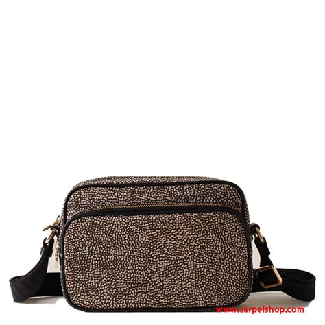 Borbonese Camera Bag Op Natural Black BORBONESE Borse