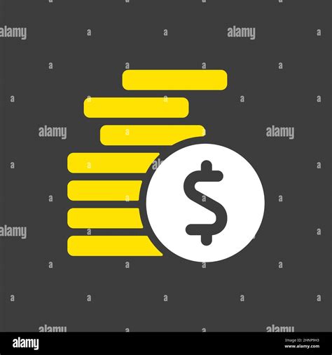 Coins Stack Outline Vector Illustration Money Stacked Coins Glyph Icon