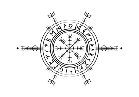 Viking Pagan Asatru Runic Compass, Vegvisir Rune Circle Viking Norse ...