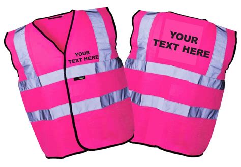 Custom Printed Personalised Pink Hi Viz High Vis Safety Vest