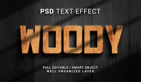 Premium Psd Woody 3d Style Text Effect