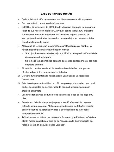 Caso De Ricardo Morán Pdf